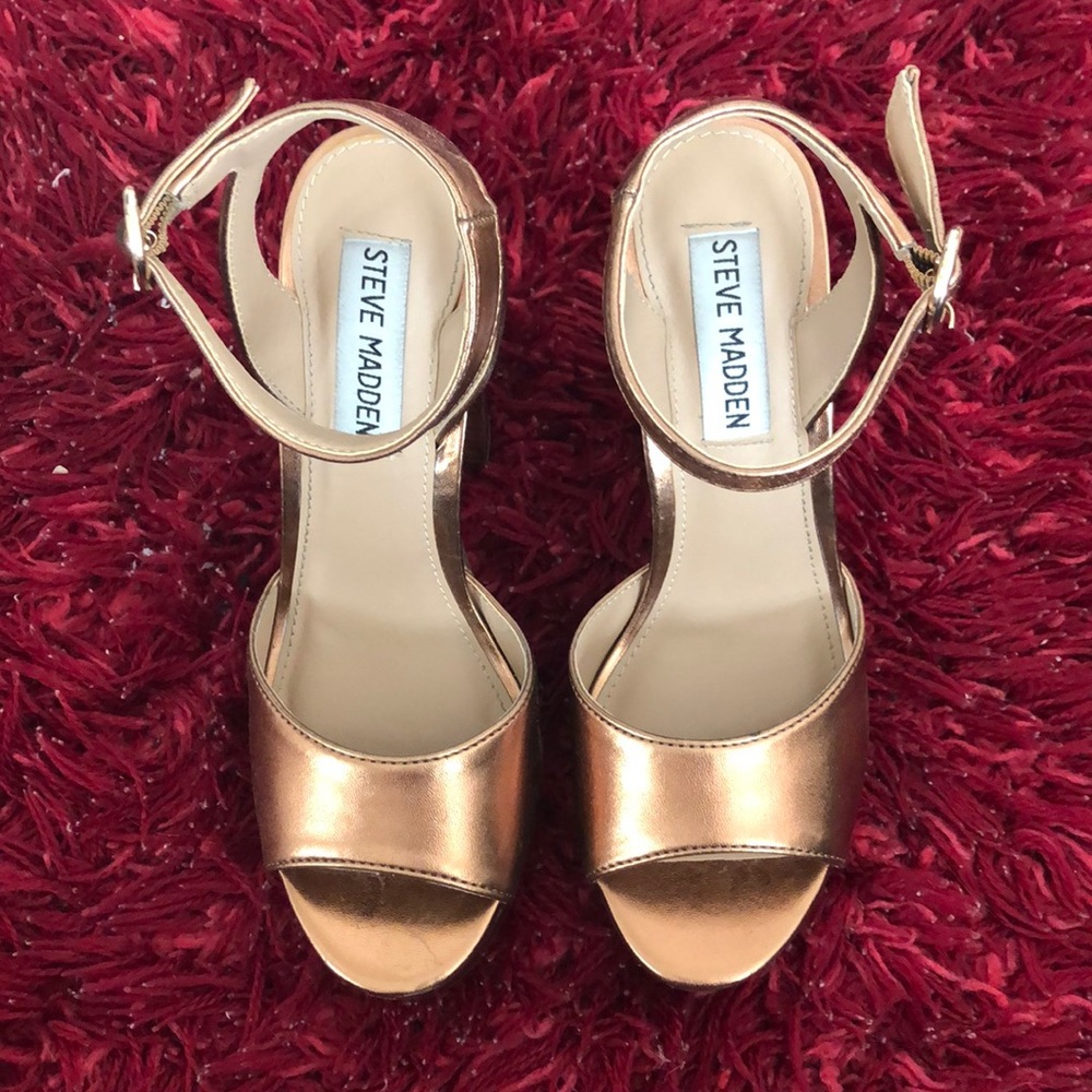 Steve Madden Platform Bronze Heels